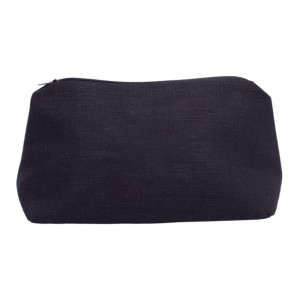 Lniana kosmetyczka na suwak czarna