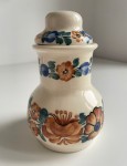 Pojemniczek w kwiaty z przykrywką, ceramiczny  - Retro
