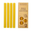 Świece do świecznika "pszczela robota" - świeczki z węzy pszczelej [4 szt. w pudełku] - odPszczelarzy