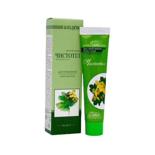 Krem balsam glistnik do twarzy Trądzik Nużyca Łuszczyca Wrażliwa Skóra 40ml - Elixir