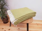 Koc z wełny Nowozelandzkiej 150 x 200 cm - oliwkowy, Diagonalny 500g/m2 - Wak Koce