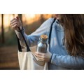 Butelka termiczna ze stali nierdzewnej z bambusową zakrętką, podwójnie izolowana, Yellow Beam, ZERO WASTE, 750 ml - Bambaw