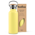 Butelka termiczna ze stali nierdzewnej z bambusową zakrętką, podwójnie izolowana, Yellow Beam, ZERO WASTE, 750 ml - Bambaw