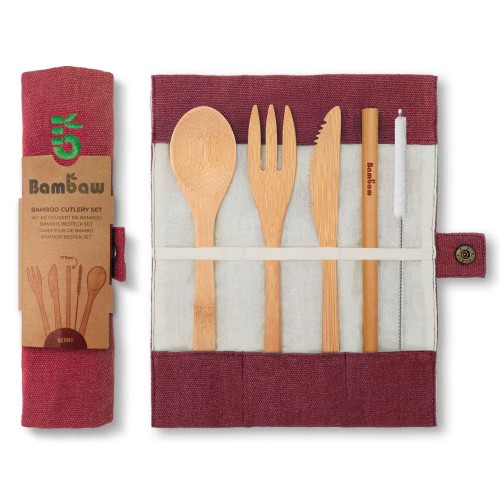 Zestaw sztućców bambusowych cutlery set Berry - Bambaw