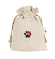 Lniany woreczek dekoracyjny z haftem – Łapka 15×20 cm