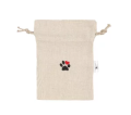 Lniany woreczek dekoracyjny z haftem – Łapka 15×20 cm