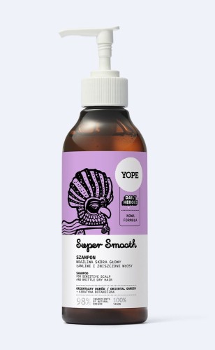 Naturalny szampon do włosów zniszczonych Super Smooth 300 ml - Yope