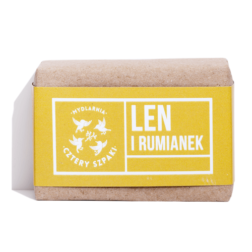 Mydło Len i Rumianek, wegańskie 110 g - 4 Szpaki