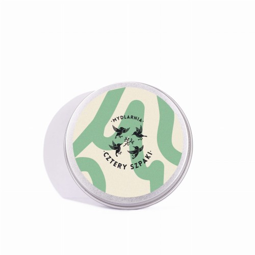 Okrągła puszka na szampon/odżywkę kremowo-miętowa 60 ml - 4 Szpaki