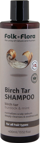 Szampon przeciwłupieżowy skóra wrażliwa Dziegieć Brzozowy - Folk &amp; Flora 400ml