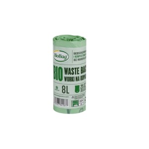 Worki na odpady organiczne i zmieszane, 8L, 25 szt., biodegradowalne i kompostowalne, banderola - BioBag