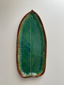 Podstawka ceramiczna "Zielona sawanna", ręcznie wykonana