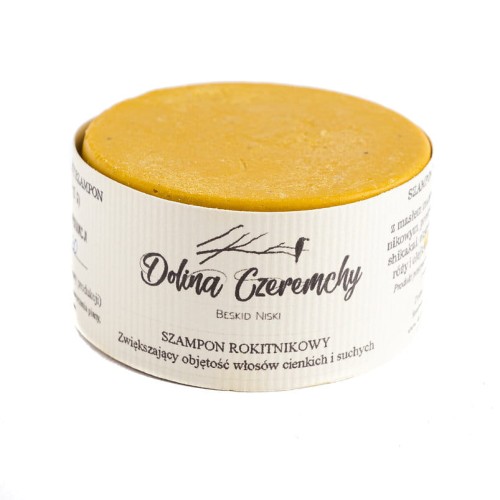Szampon w kostce "Rokitnikowy", naturalny, do włosów cienkich i suchych 70 g - Dolina Czeremchy