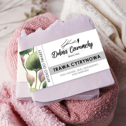 Mydło do twarzy "Trawa cytrynowa", naturalne, do skóry delikatnej, suchej lub dojrzałej 90 g - Dolina Czeremchy